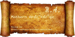 Mathern Arétász névjegykártya